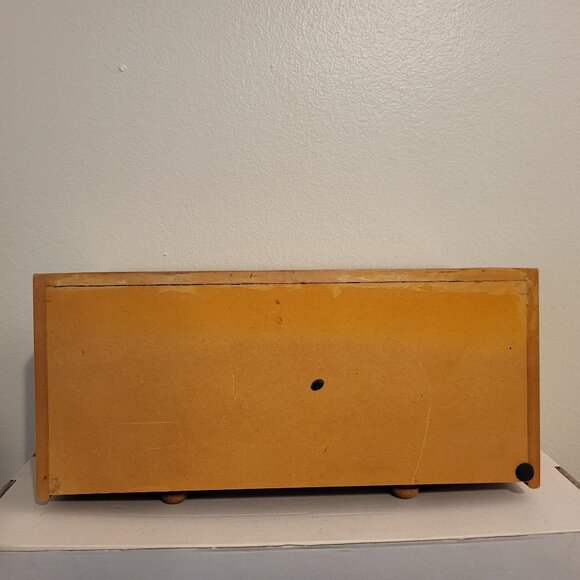 VTG LILLIAN VERNON Wood Desktop Mail CD ORGANIZER 31 SLOTS & DRAWERS 16 x 18" - Picture 4 of 11